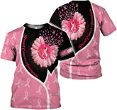 Podagree Personalized Breast Cancer 3D Shirt, Pink Ribbon Awareness T-Shirt, Survivor Pride Tshirt Breast Cancer Shirt