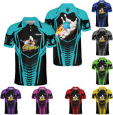 Ligthuy Personalized Name Bowling Polo Shirts 3D for Men and Women, Bowling Shirt, Bowling Shirts for Men Team Bowling Shirt