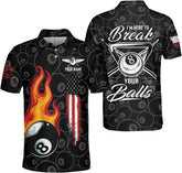 Pretyprints Personalized Billiard Polo Shirt Shirts Men Women Custom Name 3D Team Apparel Gift 8 Ball Pool S-5XL