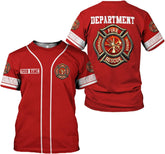 Vybonz Personalized Firefighter Shirt Custom Name Fire Man Firefighter Gift Tshirt 3D Shirts Unisex Tshirts 3D for Men Women