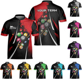 Personalized Billiard Bowling Jersey 3D Billiard Shirt Custom Billiard Flag Shirt Men's Pool Billiards Shirt 8 Ball Men Women