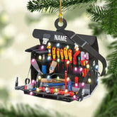 Personalized Mechanic Tools Flat Ornaments, Custom Mica Flat Plastic Mechanic Ornaments for Christmas Tree, Mechanic Worker Lover, Gift Ornament Christmas Tree Hanging Pine Decorations (Mechanic 10)
