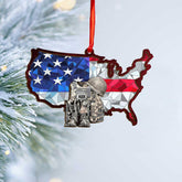 Personalized Military Uniform Boots Hat Ornament 2024, Veteran Ornament, Us Army Ornaments for Christmas Tree, Soldier Backpack Patriotic Christmas Ornaments Decorations, Gift for Veteran Army (AM18)