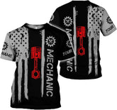 AOVL Personalized Mechanic Shirt 3D Mechanic Shirts Tool Box Mechanic for Men Women Mechanic Garage T-Shirt Mechanics S-5XL