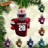 Artparel Personalized Football Ornament Customized Football Christmas Ornaments Football Ornament Christmas Hanging Décor Gift for Football Fans Football Gifts Gift for Football Player (FB 11)