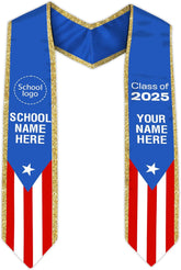 Personalized Puerto Rican Graduation Stole, Puerto Rican Graduation Sash 2025, Puerto Rico Graduation Sash