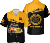 Leprints Personalized Bus Driver Hawaiian Shirt School Bus Hawaii Driver Dad Grandpa Hawaiian Shirt for Men Women