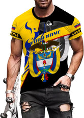 Mostprints Personalized Colombia Shirt 3D, Custom Colombia Flag Shirts for Men Women, Colombian Pride T-Shirt, Unisex Shirt