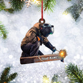 Woseprint Personalized Name Welder Hanging Ornament Gifts for Welders, Welder 2D Ornaments for Christmas Tree, Customized Welder Gifts for Men, Welding Ornaments for Christmas Tree 2024 (Welder2)
