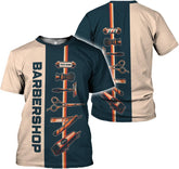 AOVL Personalized Name Barber Shirts Barber Shirt 3D for Men Custom Barber Shirt for Men Women Barber Shop Shirt Gift Barber