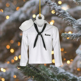 Personalized Sailor Christmas Ornaments, Custom Sailor Uniform Ornament, Sailboat Ornament Anchor Sailing Ornament Gifts Sailboat Ornament, 2D Flat Boat Gift for Sailor Hanging Tree Decor Xmas (SL6)