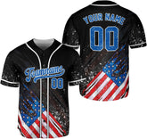 Custom Men American Flag Jersey Men's America Baseball Jerseys Patriotic Jerseys 4th of July Shirts USA Flag America Gifts