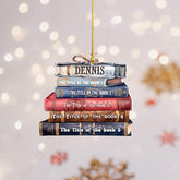 Personalized Bookshop Ornament 2024, Christmas Bookstore Ornament, Gift for Book Lovers, Christmas Book Tree Ornament Book Worm Ornaments, Bookish Ornament, Librarian Xmas 2D Flat Decoration (B2)
