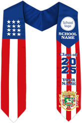 Personalized Puerto Rican Graduation Stole, Puerto Rican Graduation Sash 2025, Puerto Rico Graduation Sash