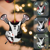 Personalized Lacrosse Ornament, Personalized Lacrosse Amor Wood Plastic Shape Ornaments, Gifts for Lacrosse Lovers, Lacrosse Players, Lacrosse Christmas Ornament Lacrosse Player Gift Sport Fan (LR2)