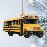 HomeDesign Personalized School Bus Ornament 2022 - School Bus Driver Ornaments Yellow School Bus Driver Gifts, Bus Driver Ornaments, Wheels on The Bus Christmas Hanging Ornament (Style 3)