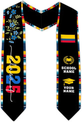 Pretyprints Colombians Graduation Sash, Custom Colombians American Flag Graduation Sash 2025, Colombia Graduation Stole