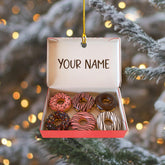 Personalized Donut Ornament 2024, Donut Ornaments for Christmas Tree, Donut Christmas Ornaments, Custom Donuts Ornament 2024 Doughnut Christmas Ornaments Gift Xmas Food Bakery Ornament Decor (D1)