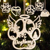 Mostprints Personalized Wooden Dog Cat Paw Ornament Christmas, Custom Dogs Cat Pet Name Ornaments, Customized Memorial Dog Ornament for Christmas Tree, Decoration Gift Hanging Ornament Décor 22