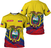 Royal Fight Personalized Ecuador Shirts Ecuador Coat of Arms Flag 3D Shirts Ecuador Ecuadorian Flag Pride Gift