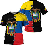 MoonArt Personalized Ecuador Shirts Ecuador Coat of Arms Flag 3D Shirts Ecuador Ecuadorian Flag Pride Gift