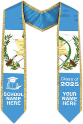 Pretyprints Custom Guatemalan Graduation Sash Custom Guatemalan American Flag Graduation Sash 2025 Guatemala Graduation Stole