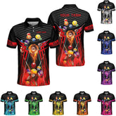 Custom Billiard Polo Shirts for Men Women Personalized Name Team 8 Ball Shirt Billiards Apparel Pool 3D Tshirts Gifts Players