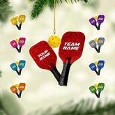 AOVL Custom Pickleball Ornament 2024 Pickle Baller Sport Gifts Ornament Pickleball Paddles Ornament 2024 Pickleball Player Gifts Christmas Tree Pickleball Christmas Ornaments 2024 (OPB5)