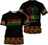 PAgree Personalized Name Juneteenth Shirt, Freeish Since 1865 Juneteenth Flag T-Shirt, Black History Month Pride Tshirt