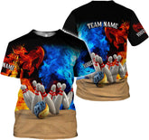 MoonArt Personalized Name Bowling Shirts for Men and Women 3D, Bowling Shirts for Team Bowling, Bowling Shirts Gift