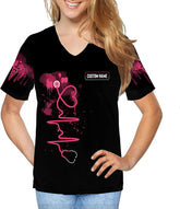 Personalized Nurse V-Neck T-Shirt Gifts for Women, Nursing School Nurse Graduation Gift, Nurse Life, Mother's Day (HD104)