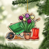 mostprints Personalized Gardening Ornaments for Christmas Tree, Garden Uniform Tools Ornament, Gardener Ornament, Gardening Carry Bag Garden Cart Wheelbarrow Plant Hanging Ornament (GD 17)