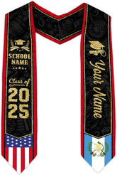 Pretyprints Custom Guatemalan Graduation Sash Custom Guatemalan American Flag Graduation Sash 2025 Guatemala Graduation Stole
