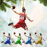 mostprints Personalized Basketball Ornaments, Basketball Christmas Ornament, Custom Basketball Player Ornament, Basketball Ornaments for Christmas Tree, Basketball Team Ornament (B3)