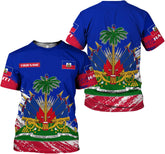 AOVL Personalized Haiti Shirt Haitians Flag Pride Shirt Haiti Shirts for Men & Women Haitian Pride Tshirt Haitian Flag Shirt