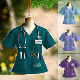 Personalized Nurse Ornament Christmas 2024 for Men Women Nurse, Nurse Christmas Tree Ornament 2024, Custom Name Nurse Ornament Gift for Nurse Assistant RN Christmas, Nurse Gifts (Acrylic, Nurse 7)
