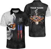 Customized Name Billiards Polo Shirts for Billiard Team, 8 Ball Pool 3D Shirt Gifts for Pool Players Men & Women