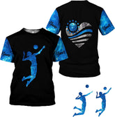 Woseprints Personalzied Volleyball 3D Shirt, Volleyball Shirts for Women, Volleyball Men Shirts, Custom Volleyball Tshirts