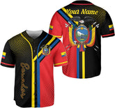 Personalized Ecuador Baseball Jersey, Ecuador Jerseys Men Ecuador Soccer Jersey, Ecuadorian Flag Roots Heritage Jersey Shirt (Polyester Blend, ECAD 6)