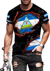 Rivelus Personalized Nicaragua Shirt 3D, Nicaragua Flag Shirts, Nicaraguan Camisas T-Shirt, Unisex Shirts for Men Women