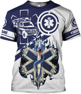Personalized Emergency Medical Technician T Shirt 3D, Custom Name Shirts EMT Unisex 3D All Over Printed Sportwear, T Shirt for Men Women Adult Full Size S-5XL TS44 Multicolor
