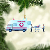 Personalized EMS EMT Christmas Ornaments Gifts for EMT, Paramedic Christmas Ornament 2024, Ambulance Ornaments for Christmas Tree Gifts for Medical Workers, Medical Christmas Decorations (ON734)