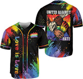 AOVL Personalized LGBT Pride Baseball Jersey Pride Hand LGBT Flag Jersey Rainbow Les Gay Shirts LGBT Pride Month Jerseys