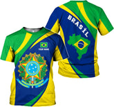 Royal Fight Personalized Brazil Shirts Brazilian Flag Shirt Brazil National Flag T-Shirt Brazilian Green T-Shirt Brazil Shirt
