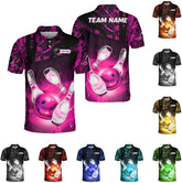 Mostprints Personalized Name Bowling Polo Shirts 3D for Men and Women, Bowling shirt, Bowling Shirts for Men Team Bowling Shirt