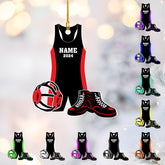 Personalized Wrestling Christmas Ornament 2024 Wrestling Christmas Ornament Gift for Wrestling Player Wrestling Christmas Tree Ornaments for Boys or Girls (Acrylic, Style 1)
