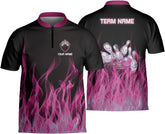 Custom Bowling Jerseys for Men Women Personalized Team Name Quarter Zip 3D Apparel Customized Bowling Jersey Shirts Unisex