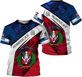 Custom Dominican Republic 3D Shirts for Men Dominicana Flag Shirts Dominican Flag Tshirt Dominican Independence Day