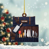 Personalized Chef Christmas Ornament 2024, Cooking Baking Christmas Ornaments, Chef Uniform Ornament, Custom Chef Hat Ornament for Christmas Tree Chef Gifts Food Ornaments Kitchen Ornament (Chef 7)