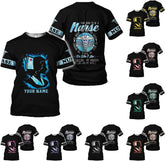 Generic Personalized Nurse Shirt, RN, CNA, Unisex-Adults, Short Sleeve, T-Shirt, 3D All-Over Print, Bl4, 5X-Large